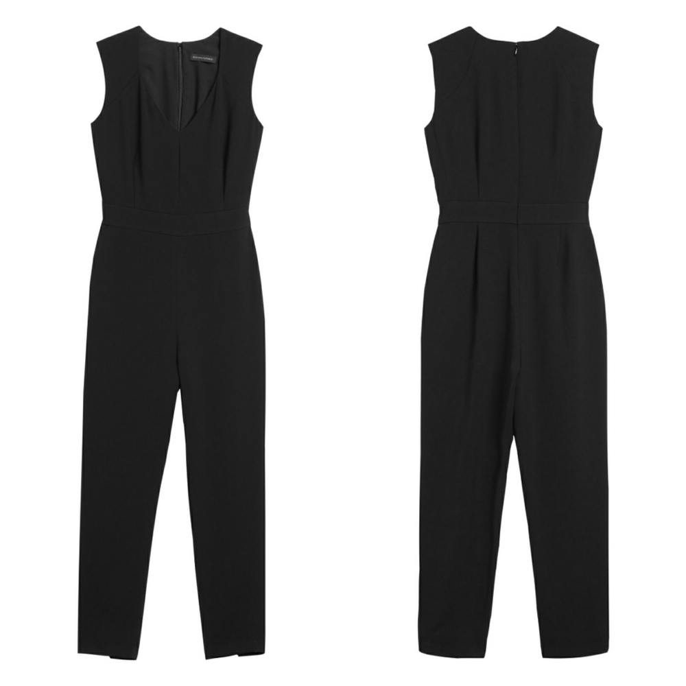 Banana Republic V-Neck Jumpsuit in Black NWOT
